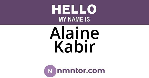 Alaine Kabir