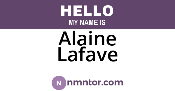 Alaine Lafave