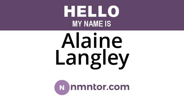 Alaine Langley