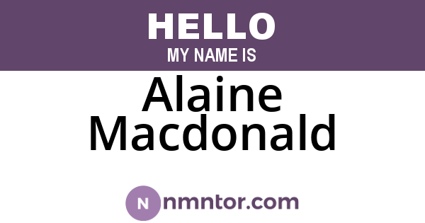 Alaine Macdonald