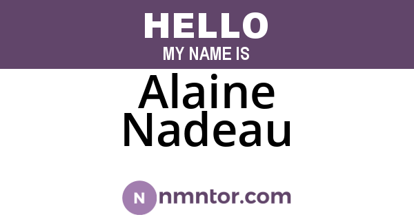 Alaine Nadeau