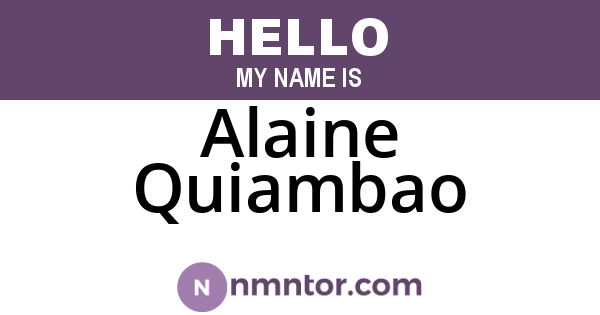 Alaine Quiambao
