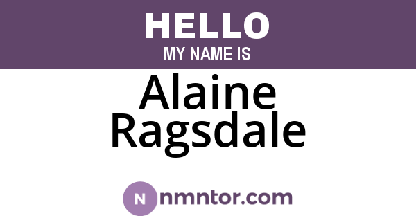 Alaine Ragsdale