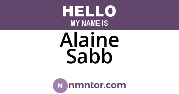 Alaine Sabb
