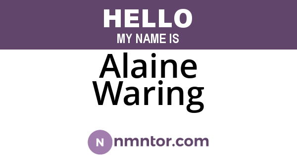 Alaine Waring