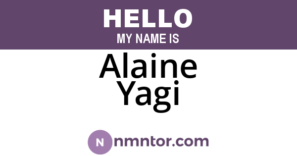 Alaine Yagi