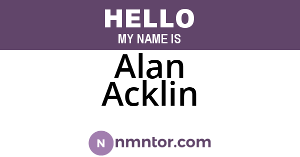 Alan Acklin
