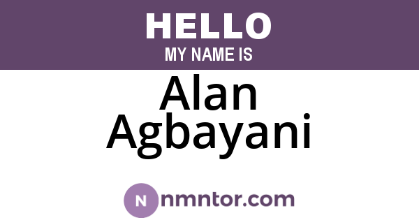 Alan Agbayani