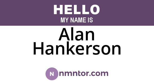 Alan Hankerson