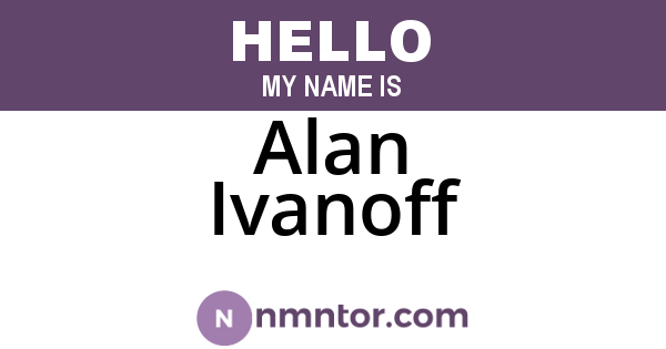 Alan Ivanoff