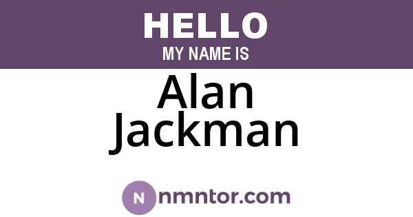 Alan Jackman