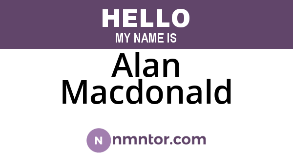 Alan Macdonald