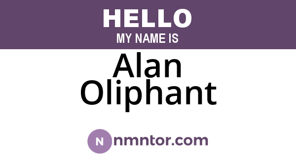 Alan Oliphant