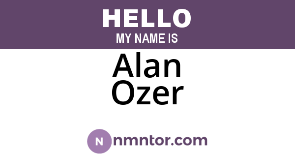 Alan Ozer