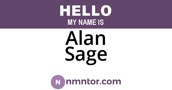Alan Sage