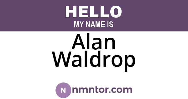 Alan Waldrop