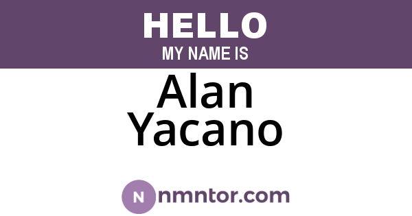 Alan Yacano