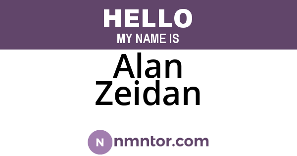 Alan Zeidan