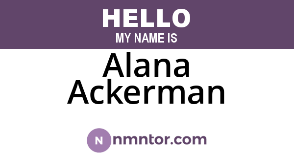 Alana Ackerman