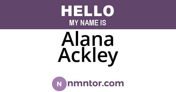 Alana Ackley