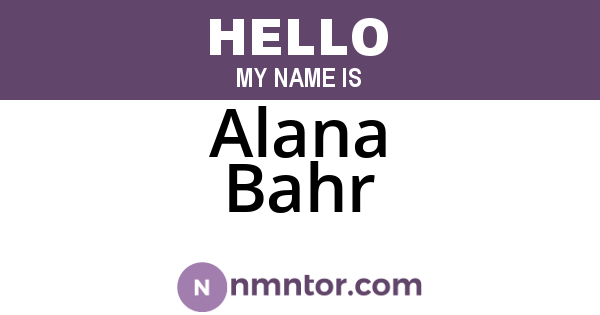 Alana Bahr