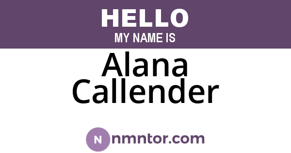 Alana Callender