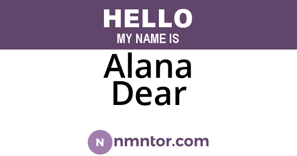 Alana Dear