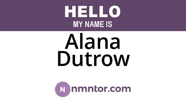Alana Dutrow