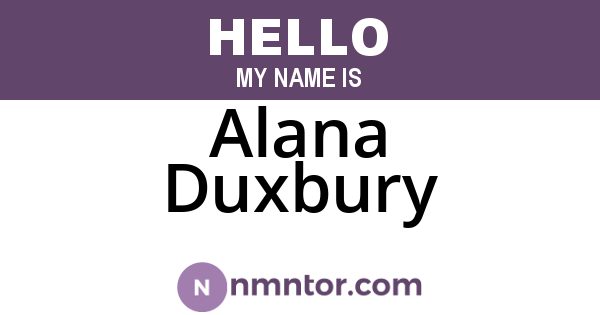 Alana Duxbury