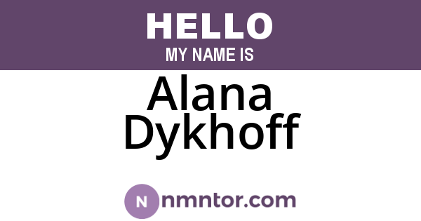 Alana Dykhoff