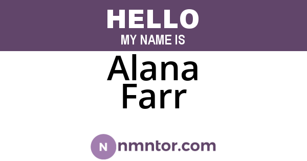 Alana Farr