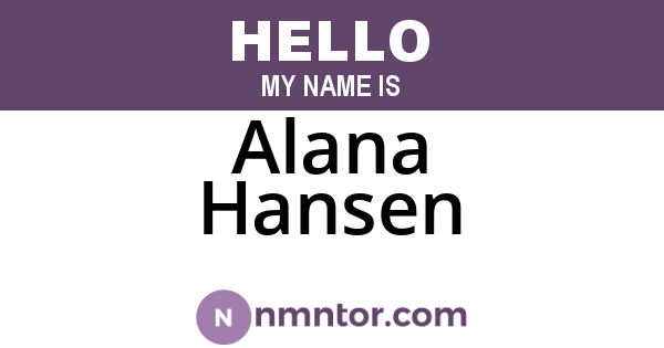 Alana Hansen