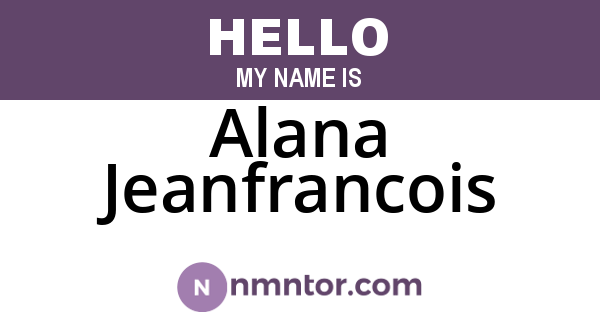 Alana Jeanfrancois