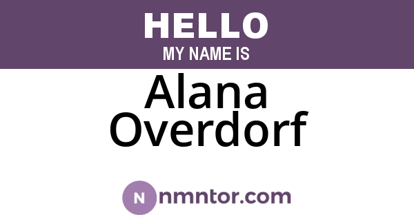Alana Overdorf