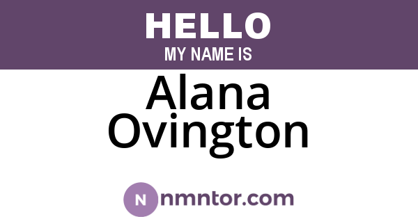 Alana Ovington