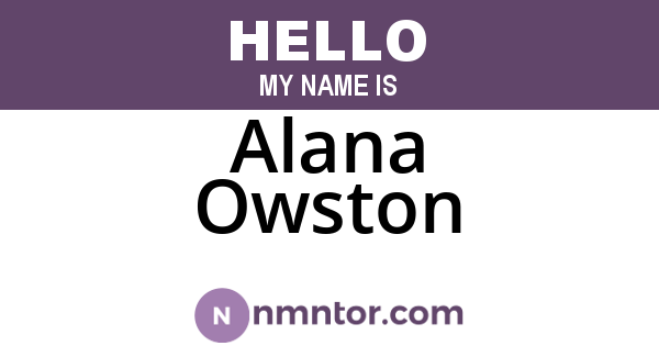 Alana Owston