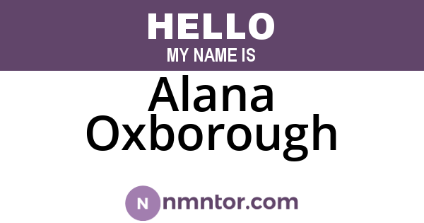 Alana Oxborough