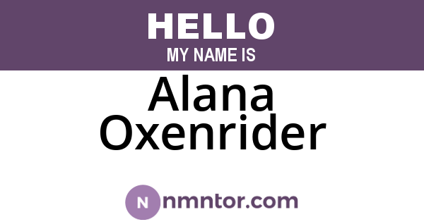Alana Oxenrider