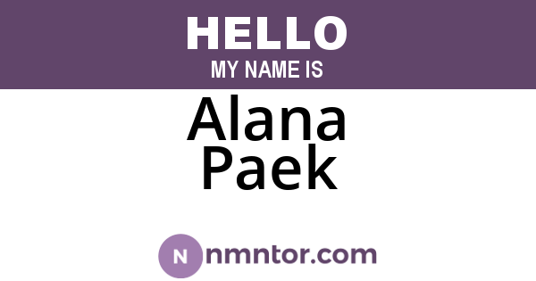 Alana Paek