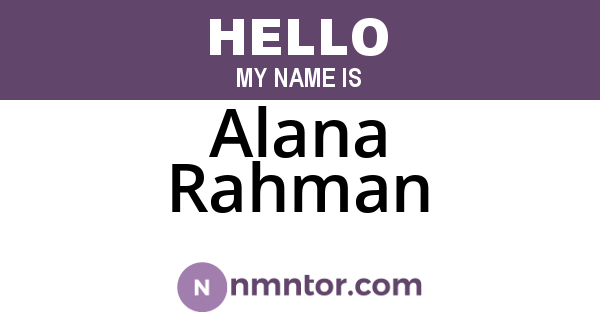 Alana Rahman