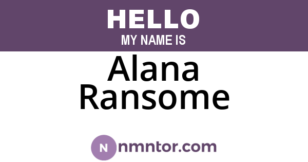 Alana Ransome