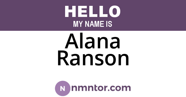 Alana Ranson