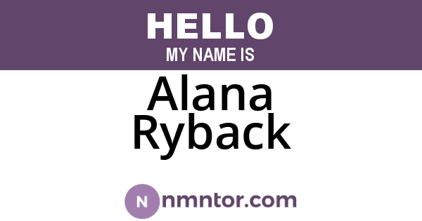 Alana Ryback