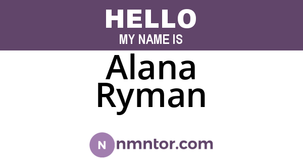Alana Ryman
