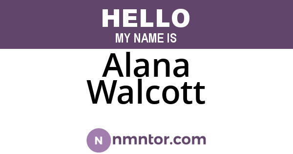 Alana Walcott