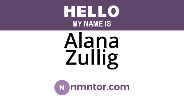 Alana Zullig