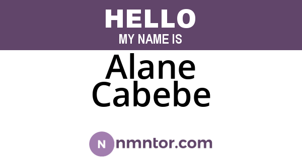Alane Cabebe