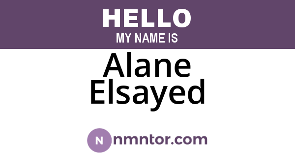 Alane Elsayed