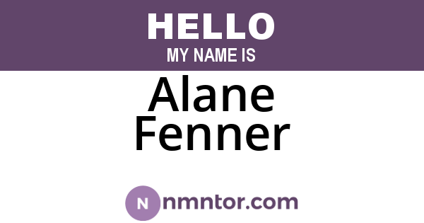 Alane Fenner