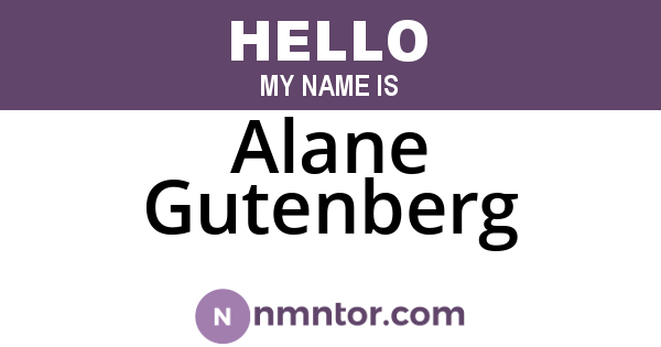 Alane Gutenberg
